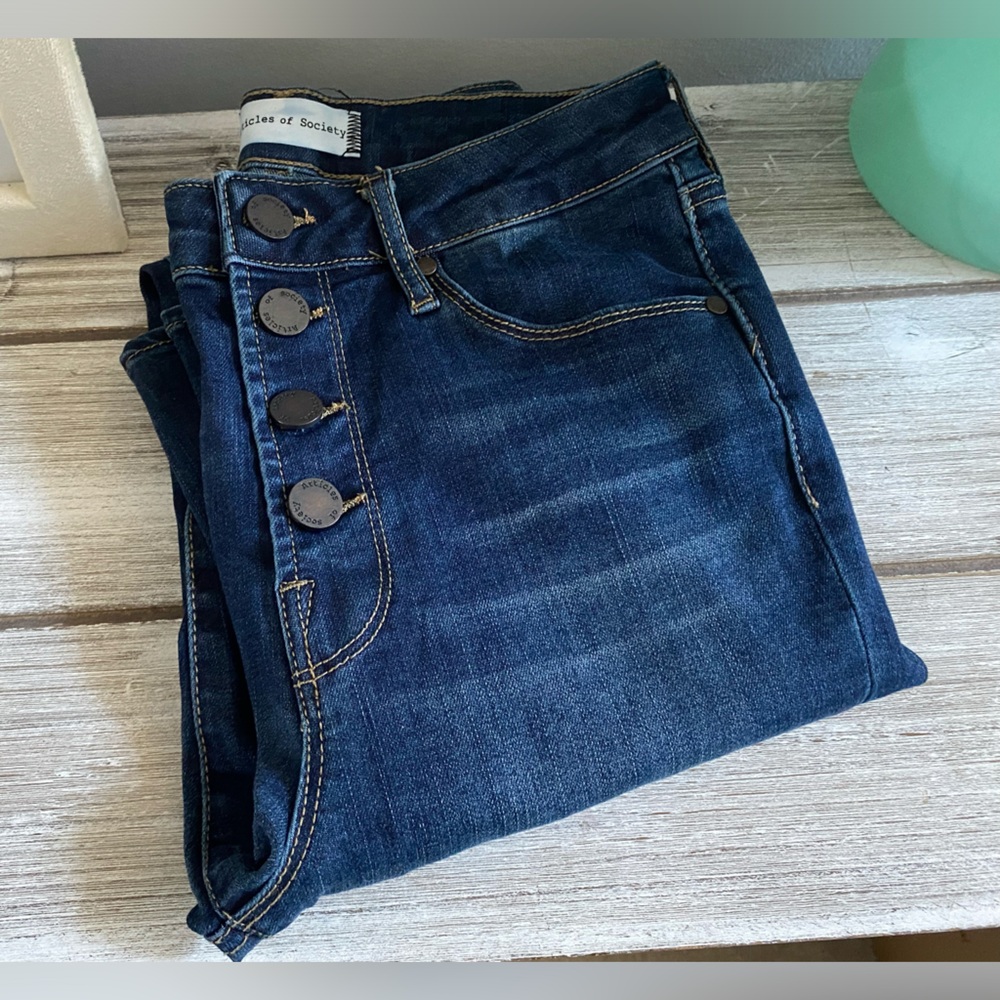 Articles of Society Jeans Button Closure Jeans ✨ Size 26 Dark Rinse Denim| slim